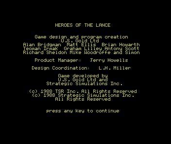 Portada de Advanced Dungeons & Dragons: Heroes of the Lance
