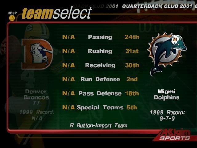 Portada de NFL QB Club 2001