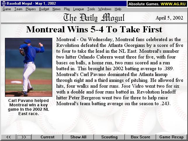 Portada de Baseball Mogul 2003