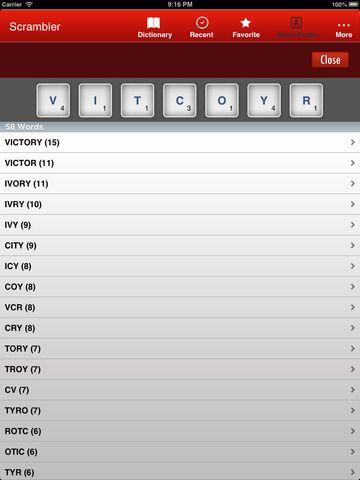 Portada de Scrambler - Ultimate Word Helper for SCRABBLE , Words with Friends and Wordfeud crossword games