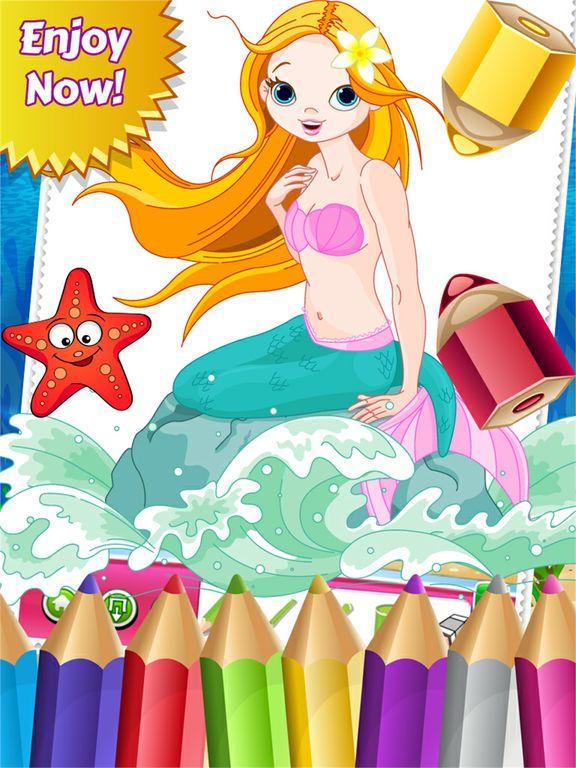 Portada de Mermaid Princess Colorbook Drawing to Paint Coloring Game for Kids