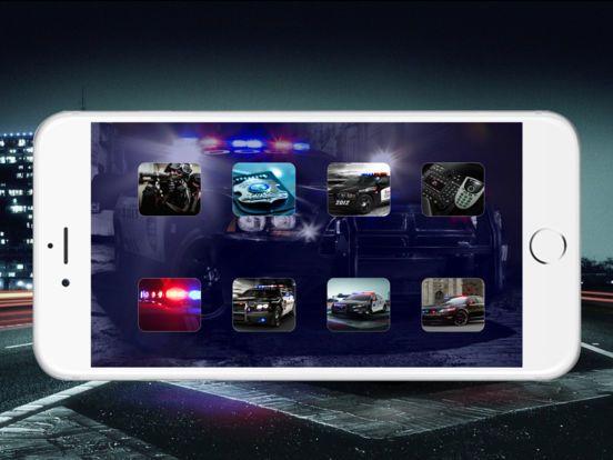 Portada de Police Siren Sound ~ The best emergency radio car sounds with reb/blue strobe (FREE)