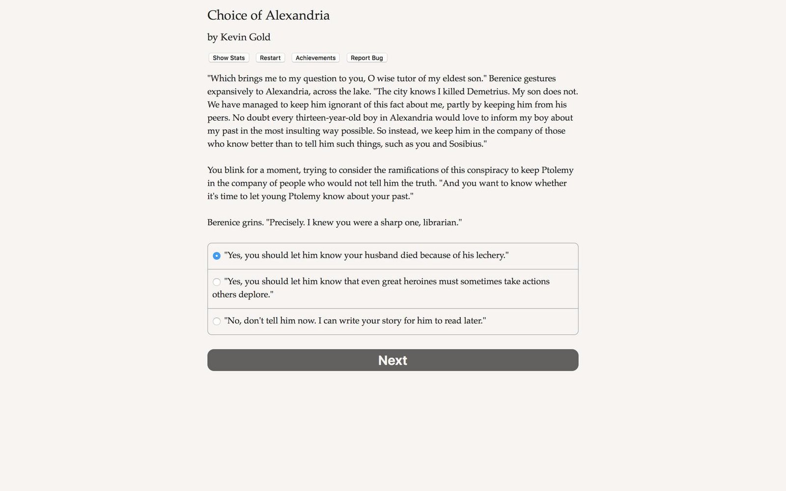 Portada de Choice of Alexandria