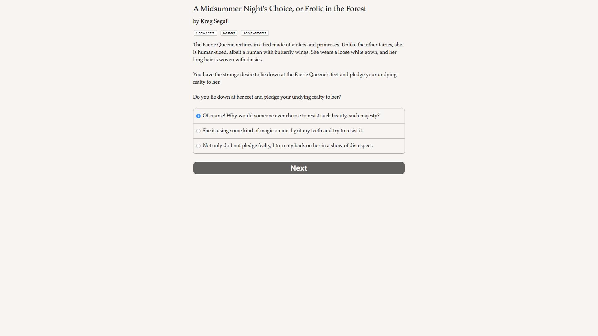 Portada de A Midsummer Night's Choice