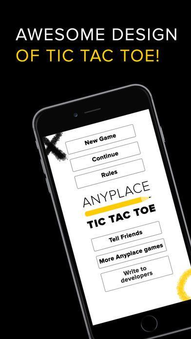 Portada de Anyplace Tic Tac Toe. Noughts and crosses game.