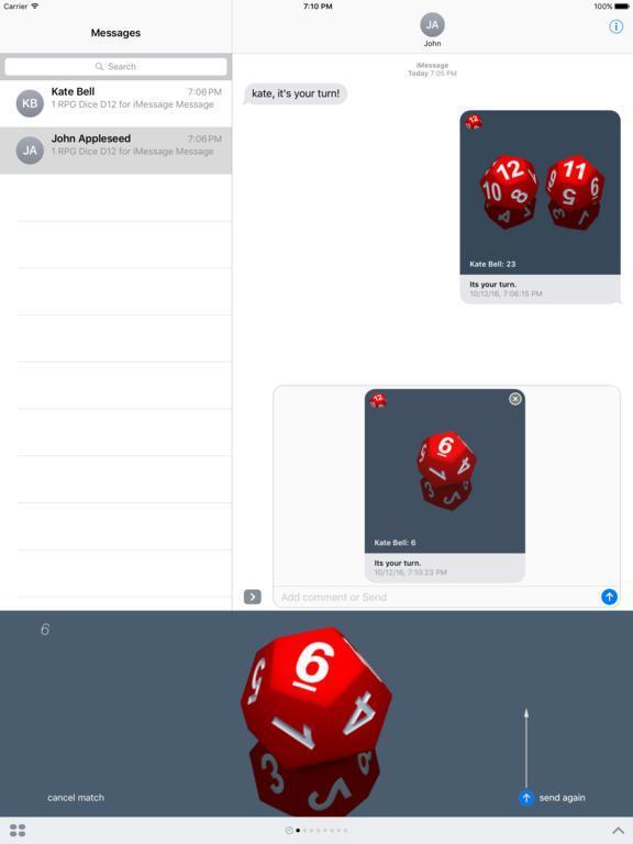 Portada de RPG D12 Role-Player Dice for iMessage
