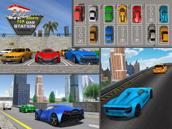 Portada de Sports Car Gas Station Parking – Highway Driving