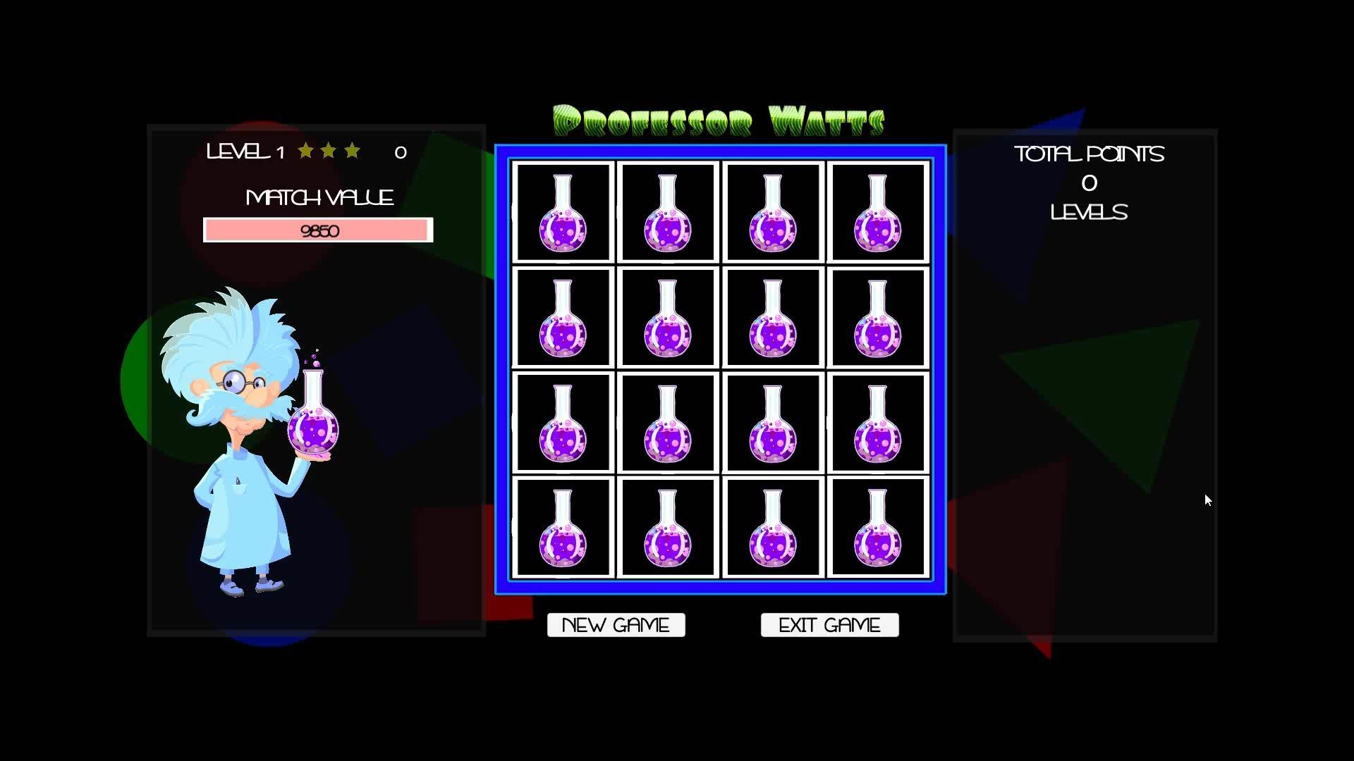 Portada de Professor Watts Memory Match: Shapes And Colors