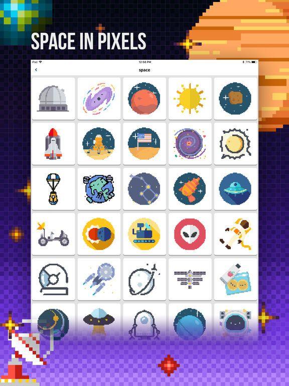 Portada de Coloring Book: Space in Pixels