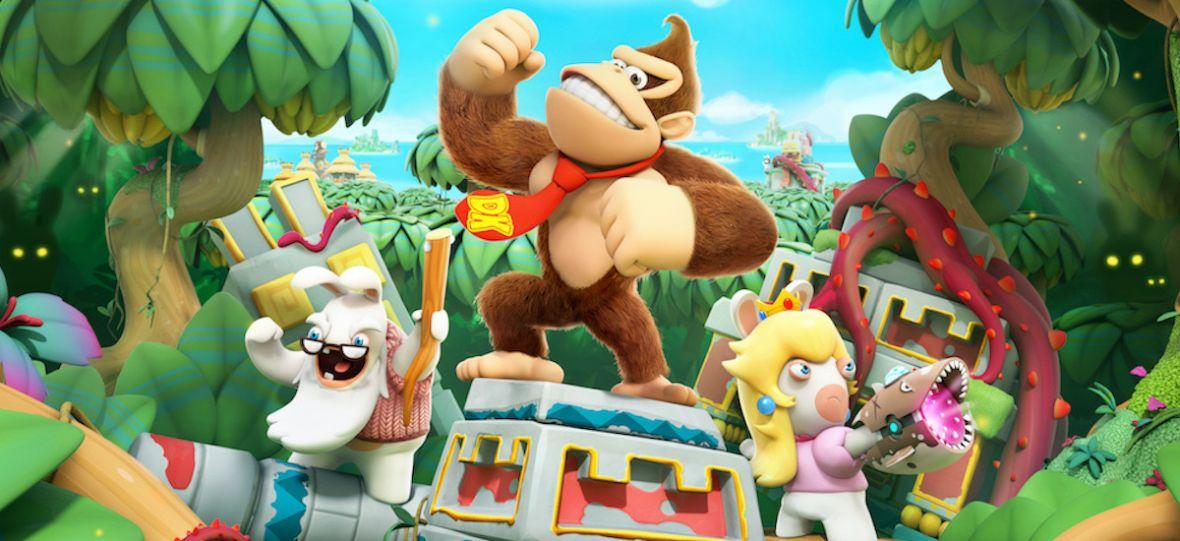 Portada de Mario + Rabbids Kingdom Battle Donkey Kong Adventure