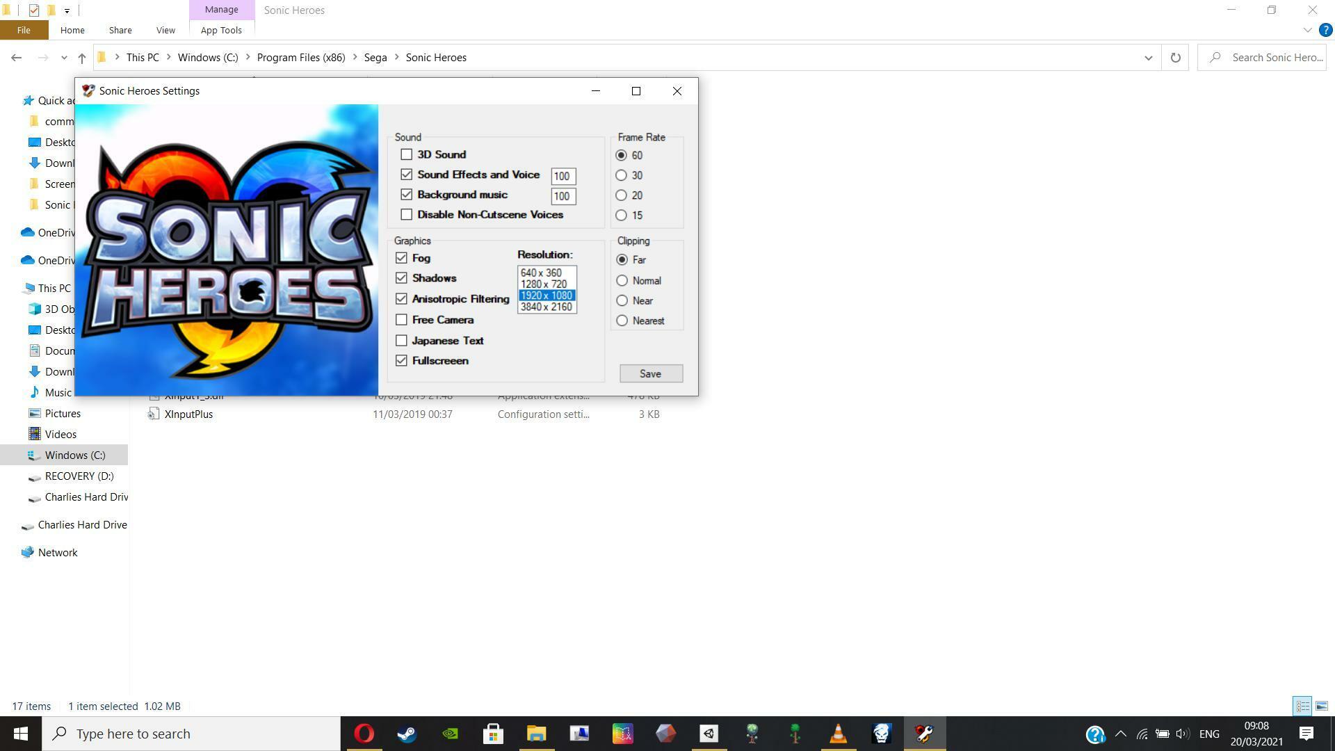 Portada de Sonic Heroes Windows 10 Edition