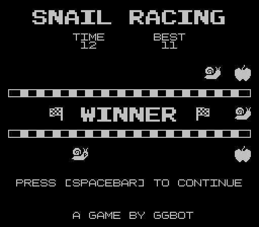Portada de Snail Racing (GGBot)