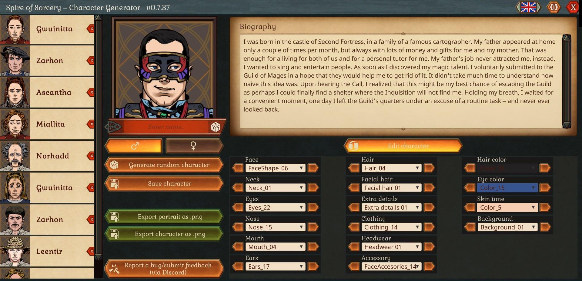Portada de Spire of Sorcery – Character Generator