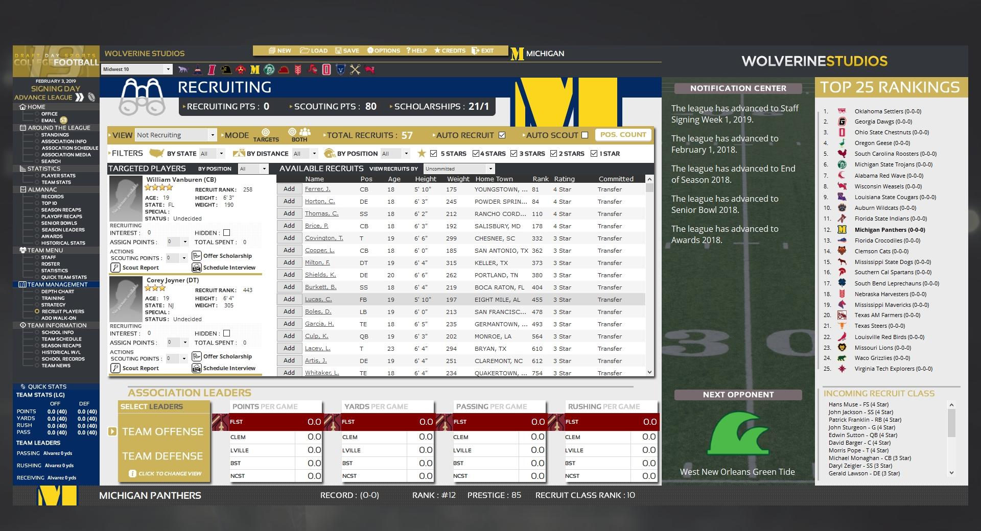 Portada de Draft Day Sports: College Football 2019